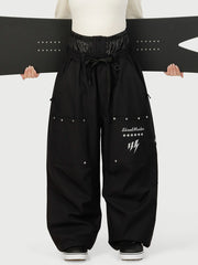 Women's Camden Punk Rivet Street Utility Cargo Snow Pants – Baggy Freestyle Fit