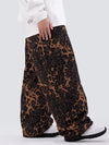 Women's Double Knee Mountain Freestyle Leopard Baggy Snow Pants