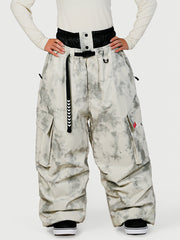Women's Functional Street Utility Belt Cargo Multi Pocket Baggy Snow Pants