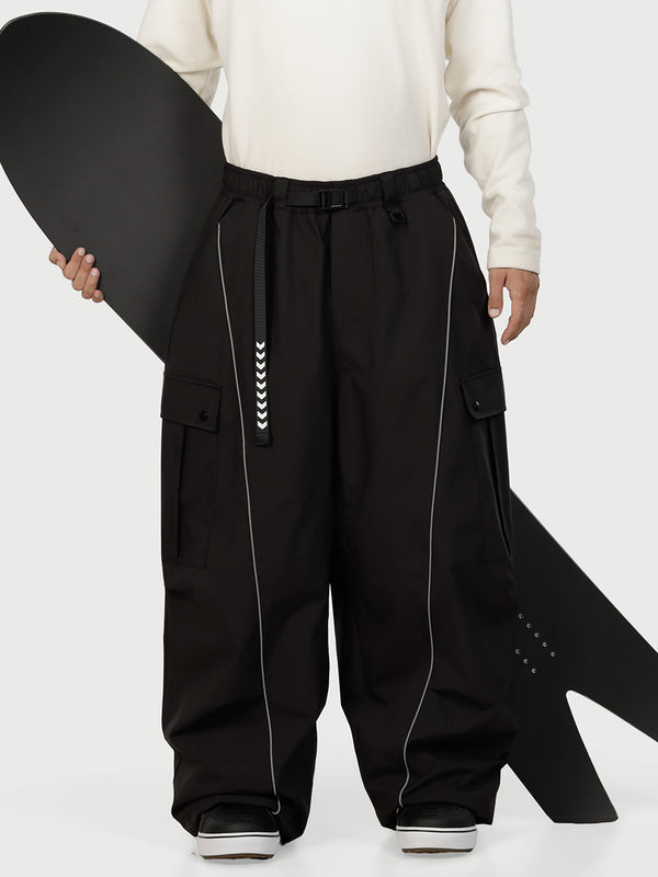 Men's Wild Motion Reflective Cargo Pockets Extra Baggy Snow Pants