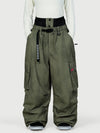 Women's Functional Street Utility Belt Cargo Multi Pocket Baggy Snow Pants