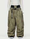 Women's Functional Street Utility Belt Cargo Multi Pocket Baggy Snow Pants