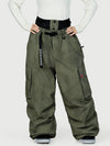 Women's Functional Street Utility Belt Cargo Multi Pocket Baggy Snow Pants