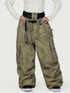 Women's Functional Street Utility Belt Cargo Multi Pocket Baggy Snow Pants