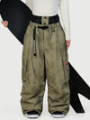 Women's Functional Street Utility Belt Cargo Multi Pocket Baggy Snow Pants