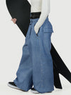 Women's Urban Vibe Workwear-Inspired Rivet-Trim Wide Fit OG Baggy Snow Pants