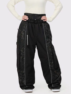 Women's Wild Motion Reflective Colorblock Extra Baggy Snow Pants