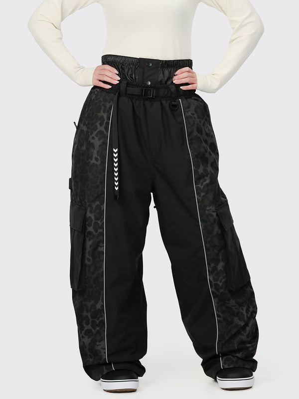 Women's Wild Motion Reflective Colorblock Extra Baggy Snow Pants