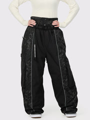 Women's Wild Motion Reflective Colorblock Extra Baggy Snow Pants