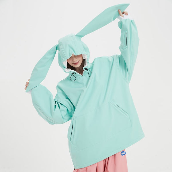 Ski Wear Outdoor Adorable Bunny Ears Warm Hoodie -Unisex