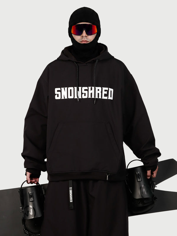 Men's Snow Addict Reflective Graphic Baggy Freestyle Pullover Snow Hoodie