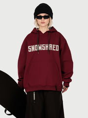 Women's Snow Addict Reflective Graphic Baggy Freestyle Pullover Snow Hoodie