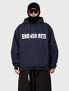 Men's Snow Addict Reflective Graphic Baggy Freestyle Pullover Snow Hoodie