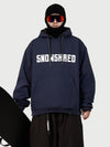 Men's Snow Addict Reflective Graphic Baggy Freestyle Pullover Snow Hoodie