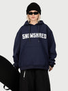 Women's Snow Addict Reflective Graphic Baggy Freestyle Pullover Snow Hoodie