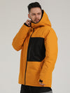 Men's Gsou Snow Powder Search Colorblock 2 Way Zipper Snow Jacket
