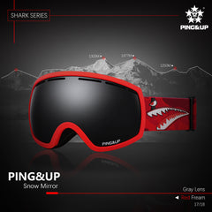 Womens & Mens Unisex PINGUP Shark Snow Goggles