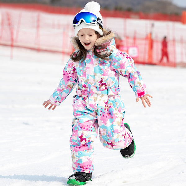Kid's Blue Magic Waterproof Color One Piece Ski Suits Snow