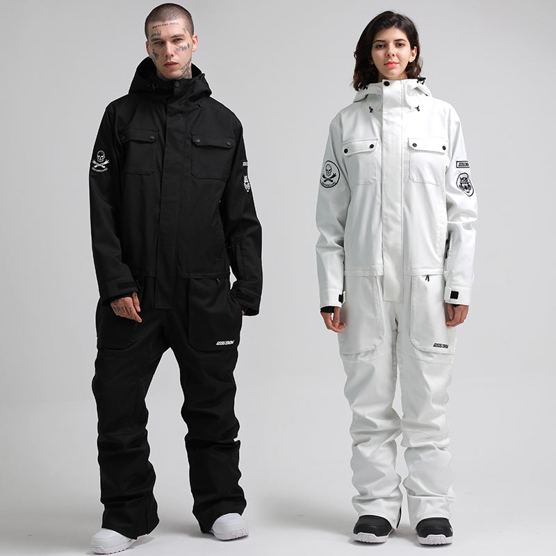 Mens Gsou Snow Mountains Tiger Gangster Style OnePiece Snowboard Suits ...