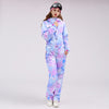 Women's Colorful Fancy Print One Piece Ski Jumpsuit Winter Snowsuits