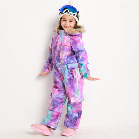 Blue Magic One Piece Ski Jumpsuit, Colorful Snowsuit, Winter All In Snow Suits