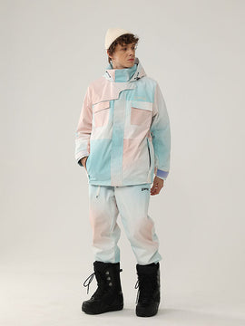 Men's Air Pose Tie Dye Cargo Snow Jacket & Pants
