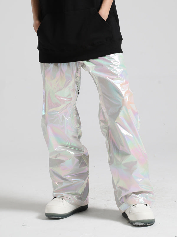 Men's Gsou Snow Neon Holographic Bright Waterpoof Snow Pants