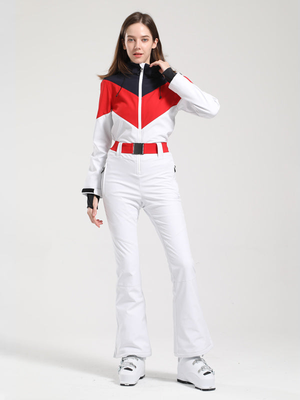 Women's Gsou Snow Retro Color-Blocked Flare Ski Suit