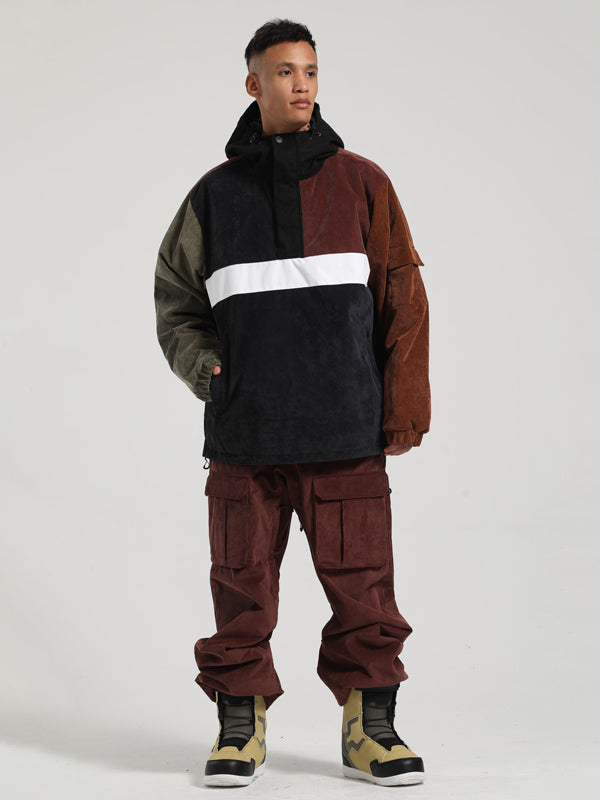 Men's Gsou Snow Corduroy Anorak Snow Jacket & Pants Set