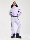 Women's Gsou Snow Classic Faux-Fur Trim Flare Dawn Ski Suit One Piece