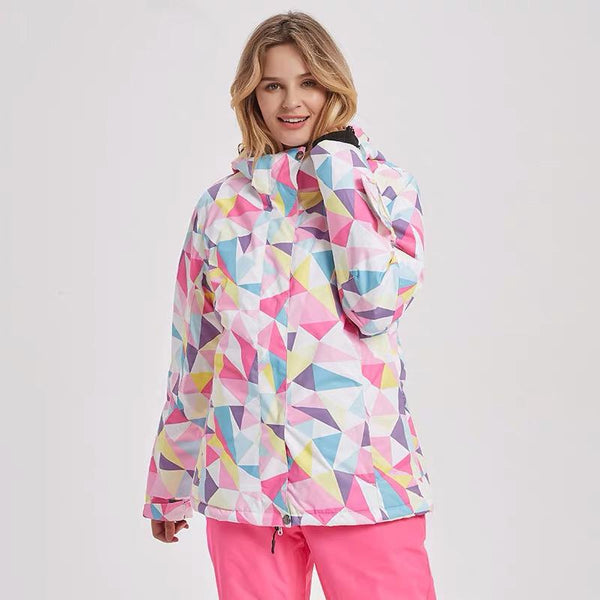 Women's Mutu Snow Rainbow Printed Insulated Snowboard Jacket
