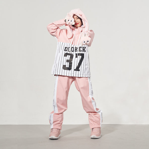 Womens Doorek Snow Addict Young Fashion Pink Snowboard Suit Jacket & Pants Set
