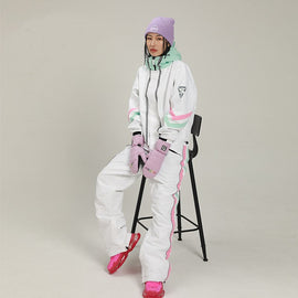Women's Winter Fashion One Piece Ski Jumpsuit Overall Snowsuit