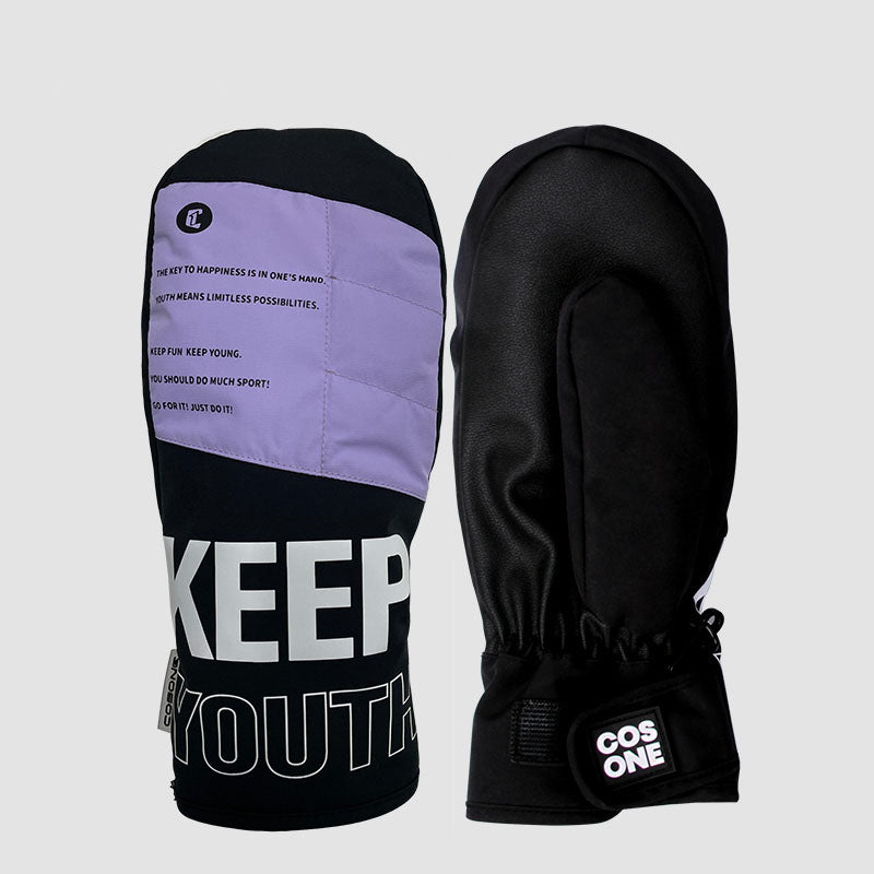 Cosone Unisex Letter Printed Snow Mittens Street Fashion Ski