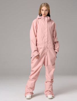 Women's Searipe One Piece Pink Ski Suits Winter Jumpsuit Snowsuits (U.S. Local Shipping)